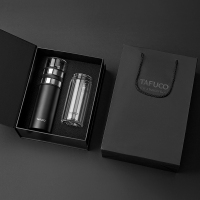 日本泰福高(TAFUCO)茶杯水杯成人饮水玻璃杯茶水分离杯大容量杯子双层玻璃杯隔热防烫保温杯商务杯