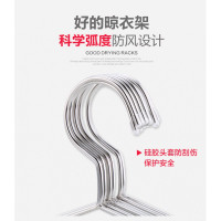 不锈钢衣架实心晾晒衣挂防滑家用成人晾衣架晒衣架收纳衣服挂裤架 三维工匠