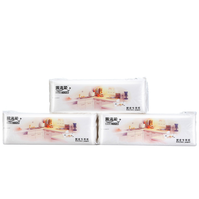 顺清柔 厨房用纸 抽取式100张*3包/提