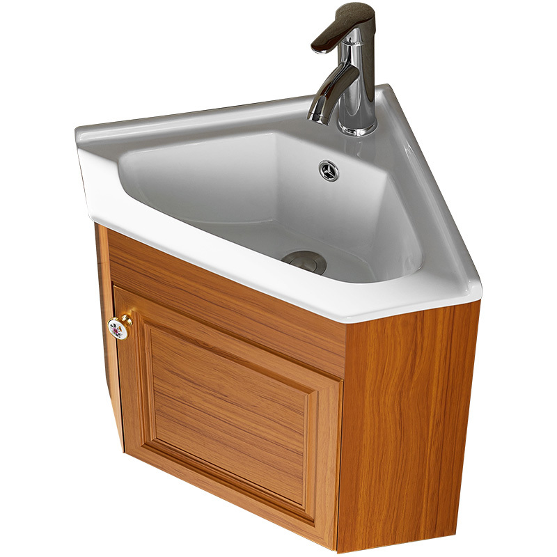 三角台盆柜洗手盆转角小户型浴室柜组合洗漱台迷你洗脸盆卫生间铝