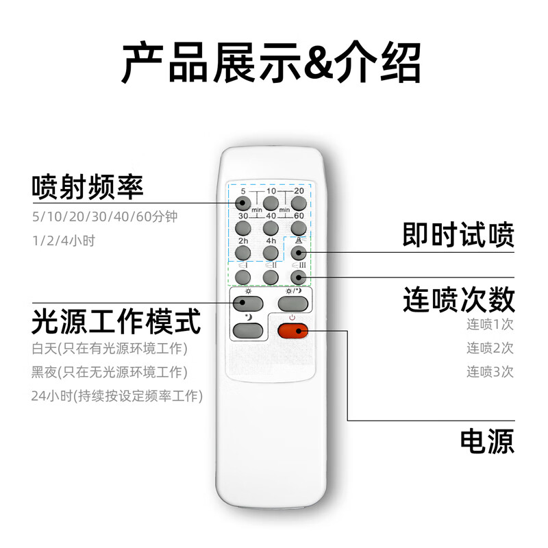 谋福 自动喷香 机酒店卧室厕所除臭空气清新剂 无火精油香薰(6387AMC光感遥控充电)高清大图