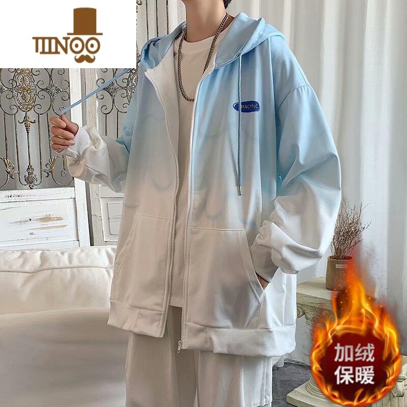 YANXU卫衣男连帽ins潮牌夹克宽松上衣服高街帅气春学生开衫外套高清大图