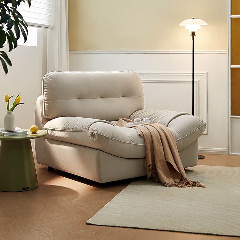 全友家居云朵猫抓绒布懒人沙发卧室客厅书房单人小沙发布艺沙发单椅