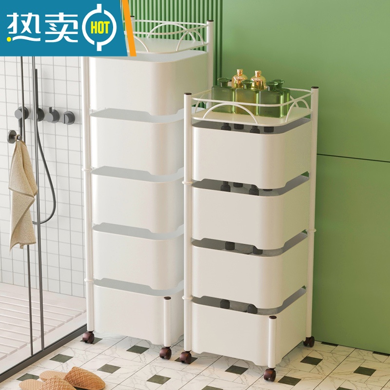 敬平旋转置物架厨房落地多层多功能放菜篮子小推车蔬菜零食储物收纳架高清大图