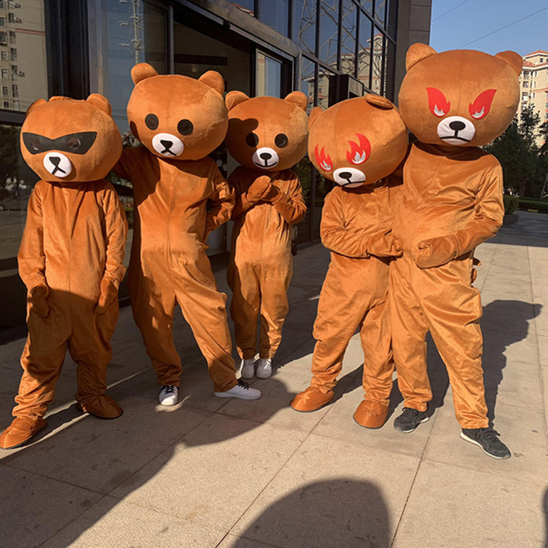 网红熊人偶服装熊本熊布朗熊人偶服装抖音发传单皮卡丘人偶行走装 三件套[风扇+传单包+冰袋] S高清大图