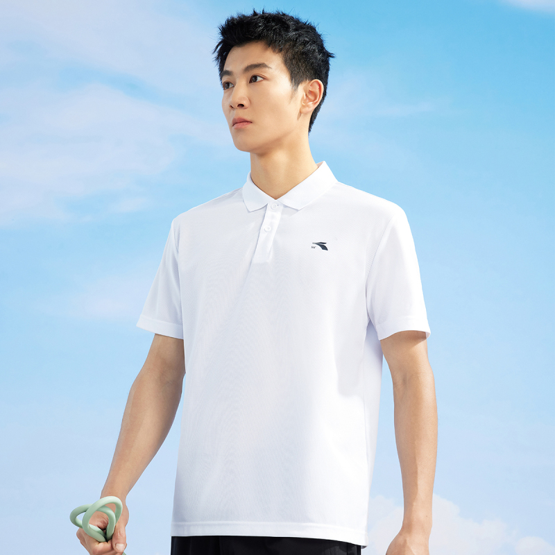 361°运动t恤男夏季新款常规休闲上衣翻领透气短袖652124126V