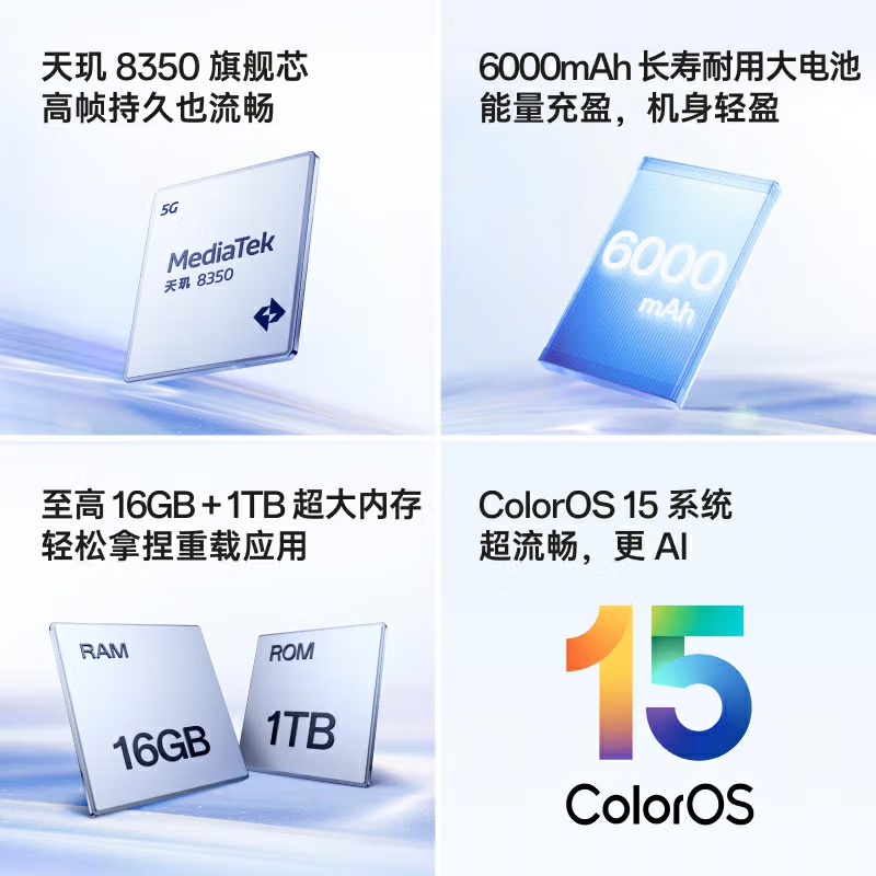 [全新]OPPO Reno14 12GB+256GB 礁石黑 天玑8350旗舰芯 5G智能 潜望式长焦 防水防尘 NFC 红外遥控 AI手机