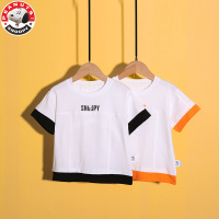 史努比(SNOOPY)儿童拼接短袖撞色T恤2022夏季新款男中小童半袖上衣潮童装L029