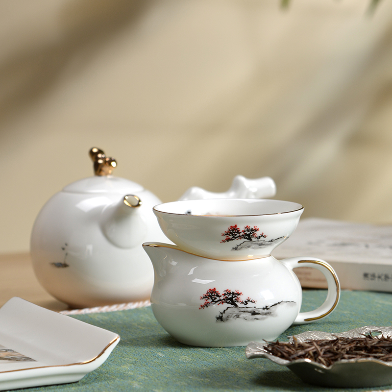 北国风光 远上寒山寺骨瓷茶具 TS-0111P 套高清大图