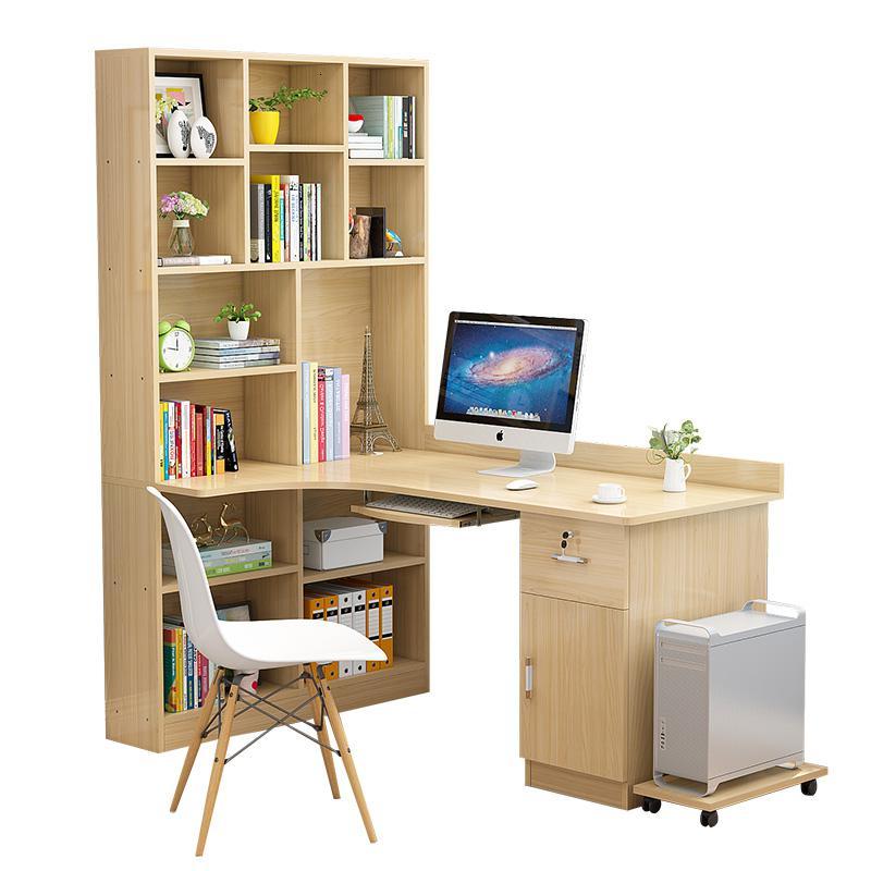 书桌家用学生卧室闪电客转角台式电脑桌书架书柜一体组合儿童写字桌