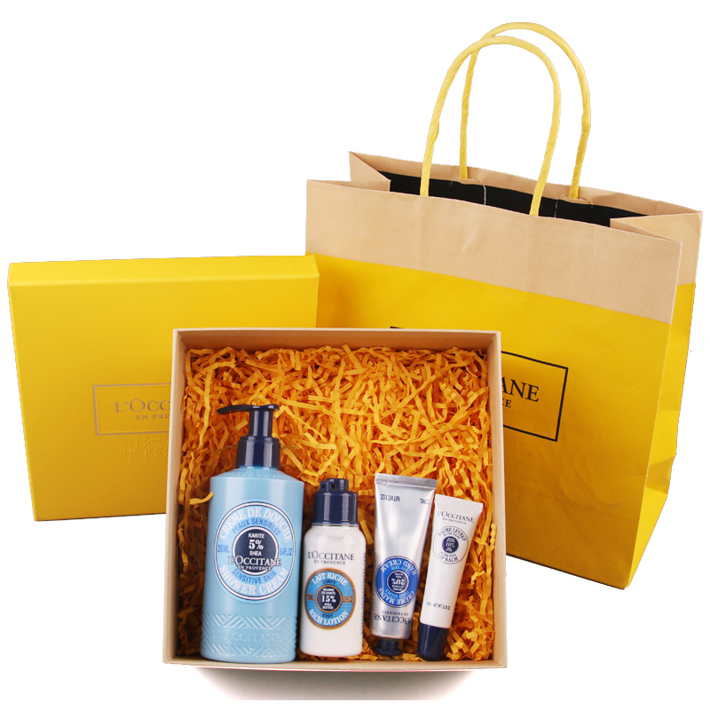 欧舒丹乳木果滋养沐浴乳250ml+身体润肤露75ml+护手霜30ml+唇蜜12ml组合