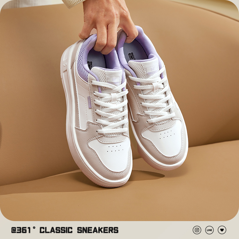 哈妮克孜同款丨361°小白鞋女鞋运动鞋新款鞋子休闲鞋白色百搭板鞋女高清大图