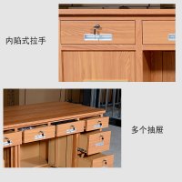永格1.6米全钢保险桌带保险柜办公电脑桌财务桌收银投币桌老板桌指纹密码桌黄木纹
