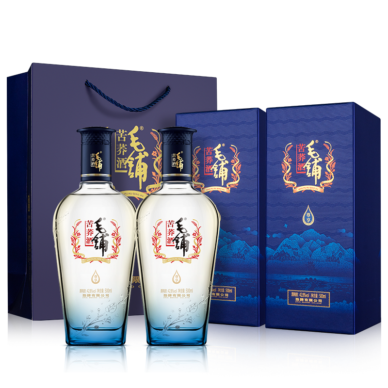 劲牌 劲酒 毛铺苦荞酒 尊享 42.8度 500ml*2瓶 双瓶装 配制酒高清大图
