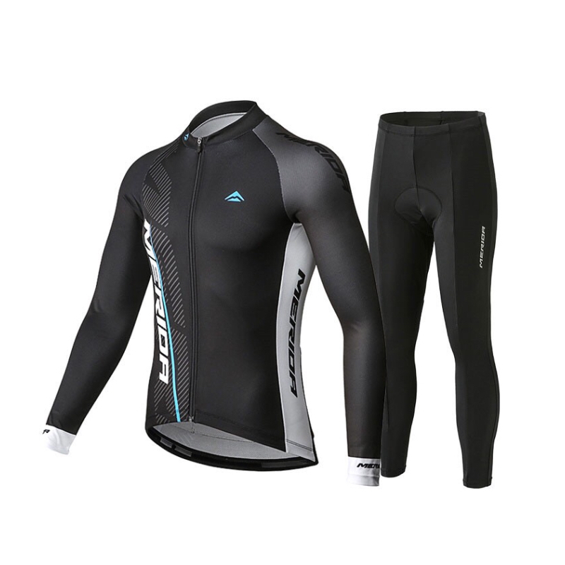 黑色美丽山地自行单车春秋骑行服动感单车服山地车骑行上衣长裤