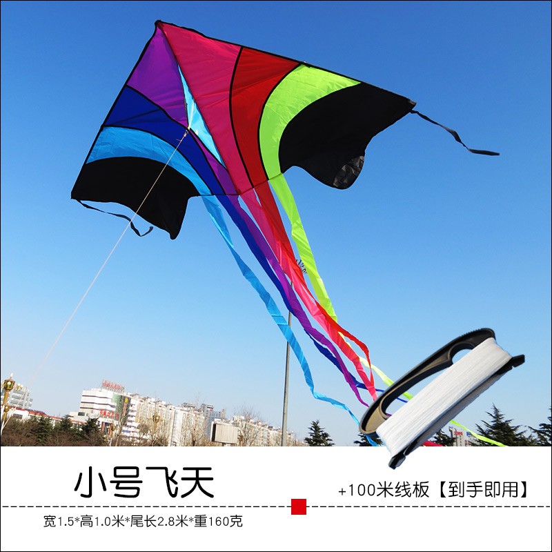 潍坊风筝飞天彩虹儿童卡通大型成人风筝线轮微风易飞不飞包退T11创意 三维工匠 大飞天彩虹【不含线轮】
