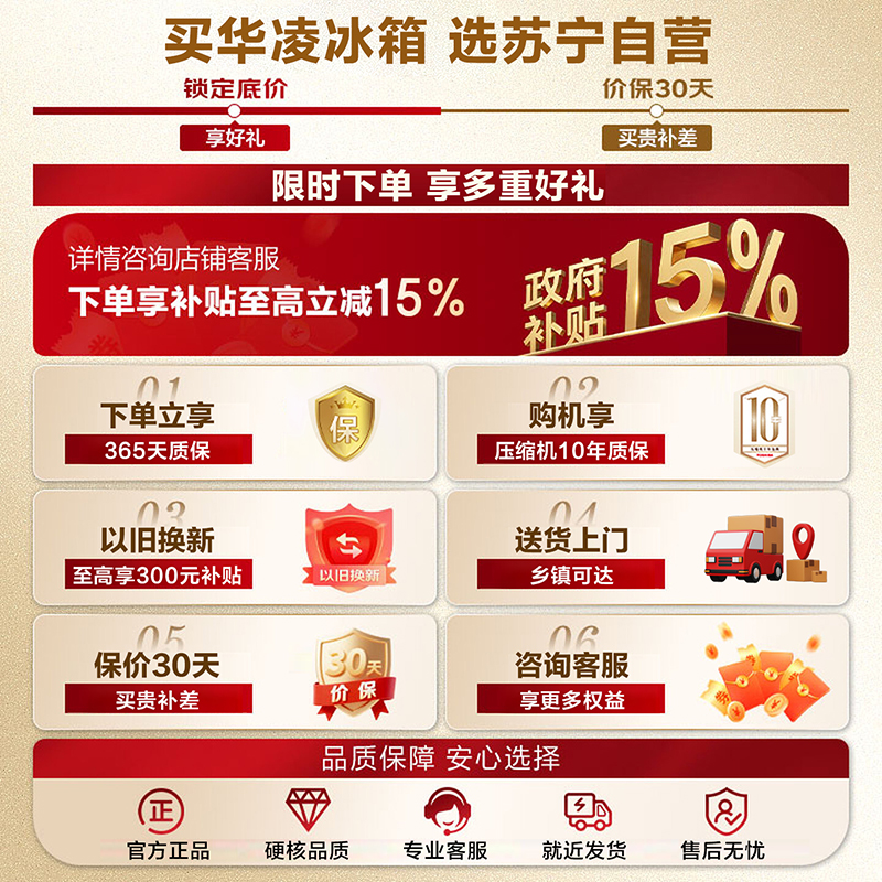 [自营]华凌美的出品282三开门小型电冰箱新一级能效净味风冷无霜租房家用2026新款HR-282WTP国家补贴高清大图