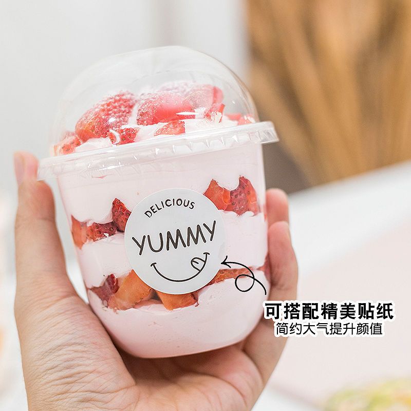 网红波波阿华田蛋糕甜品杯u型千层慕斯豆乳奶茶抱抱啵啵胖胖杯子