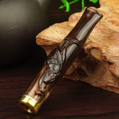 诤友十二生肖牛角烟嘴 循环过滤拉杆烟嘴可清洗精美礼盒套装正品 十二生肖雕鸡礼盒装