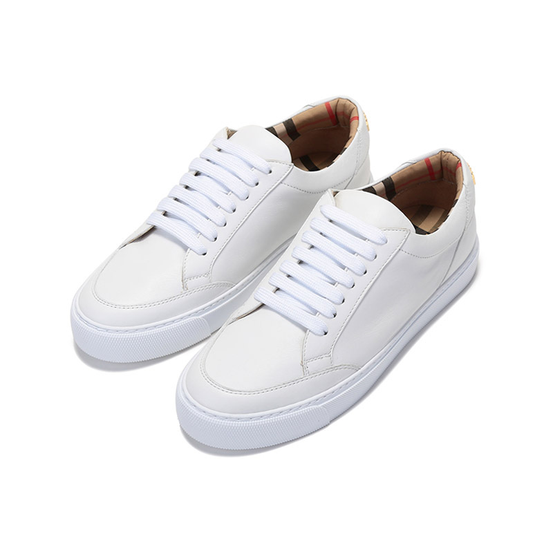 博柏利巴宝莉burberry女款羊皮系带休闲运动鞋小白鞋80432101