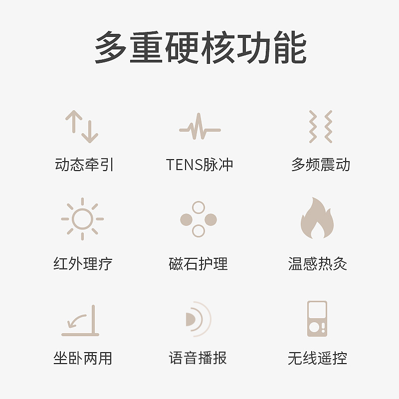 艾斯凯Y0B基础插电款腰部按摩器牵引器颈椎背部家用腰疼治疗腰痛理疗腰椎按摩仪神器高清大图
