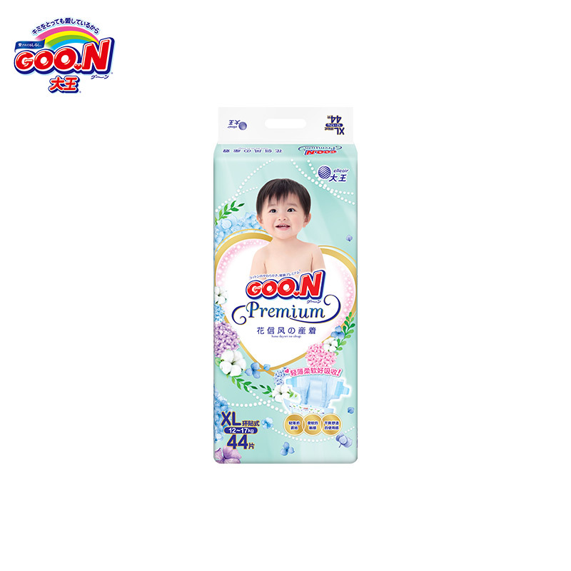 大王GOO.N环贴式纸尿裤花信风纸尿裤加大号XL44片(12kg-17kg) 婴儿尿不湿