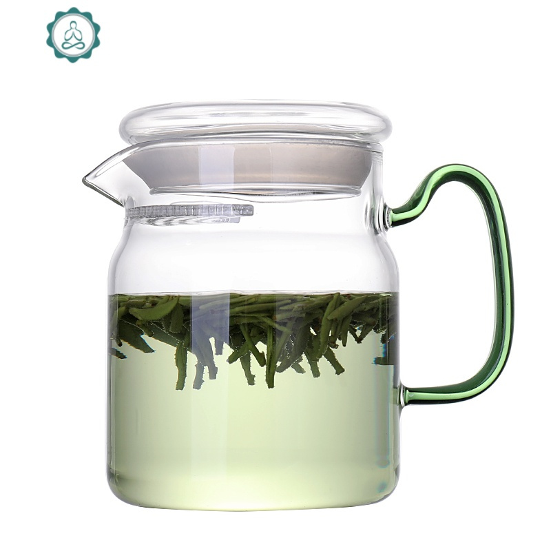 月牙过滤泡茶公杯公道杯茶漏一体玻璃耐热加厚分茶器套装绿茶茶具 封后 澄黄公杯带盖+4小品杯