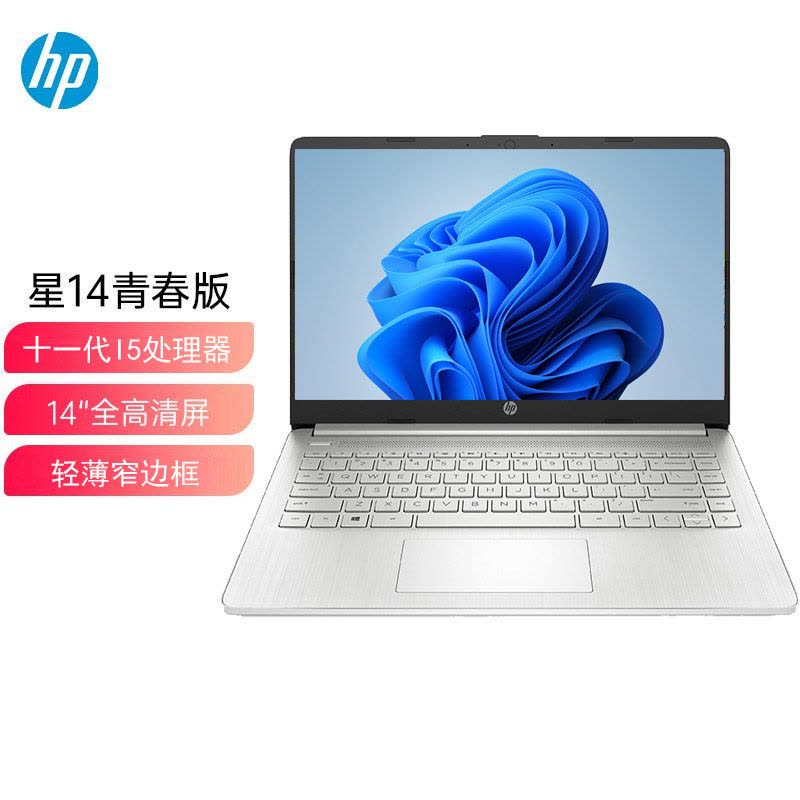 惠普(HP)星14 青春版 星14S-dr2010TU 14英寸窄边框轻薄本大学生用便携手提笔记本电脑(i5-1135G7 16G 512GSSD IPS)银 定制图片