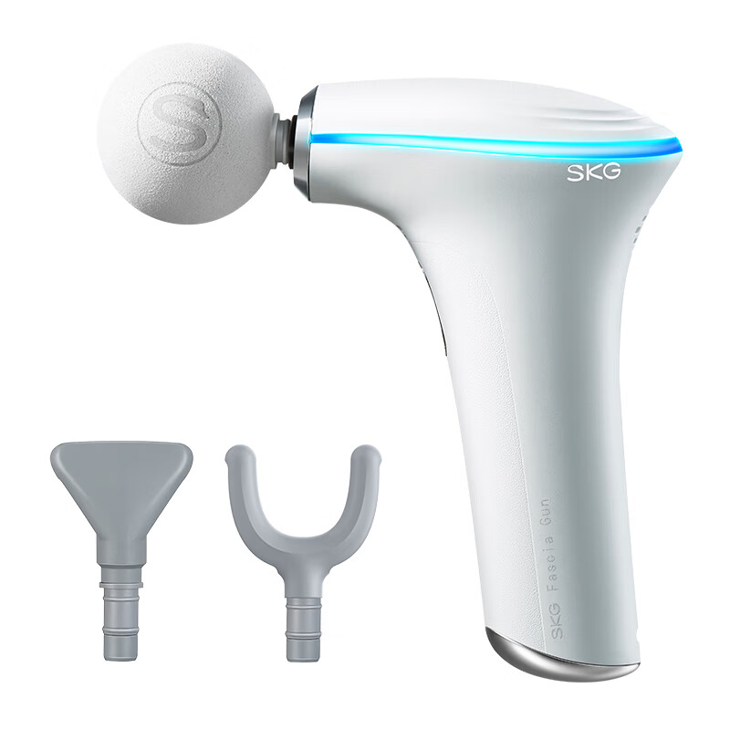 SKG筋膜枪按摩器健身肌肉放松仪 肩颈脊椎腰腿部全身热敷便携按摩仪【热敷+按摩】F5白色