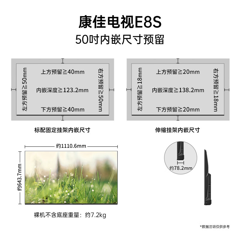 康佳电视50英寸足球季专属平板电视机一级能效 50E8S高清大图