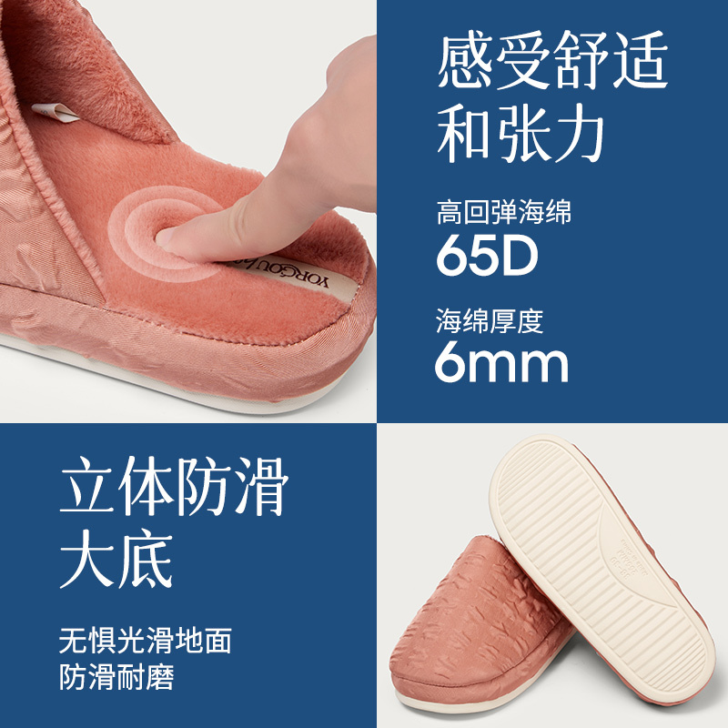 遠港包头棉拖鞋女款秋冬季居家用室内保暖加绒厚底冬天男防滑拖鞋