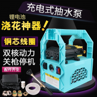 便携式充电自吸泵12v园林浇菜水泵打药泵浇花农用电动喷雾泵 桔色 14A锂电+30米浇菜