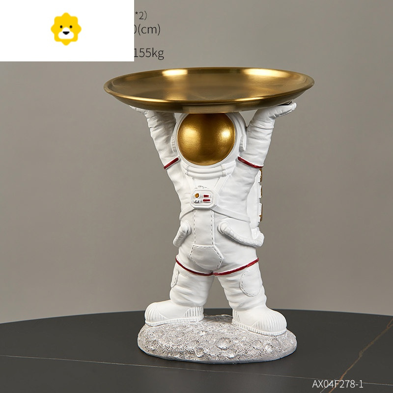 创意玄关钥匙收纳托盘宇航员摆件轻奢客厅房间卧室太空人装饰品 JING PING