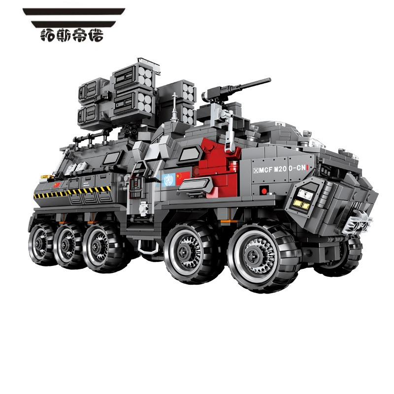拓斯帝诺流浪地球2军事大号运兵车高难度益智拼装甲车模型男孩子