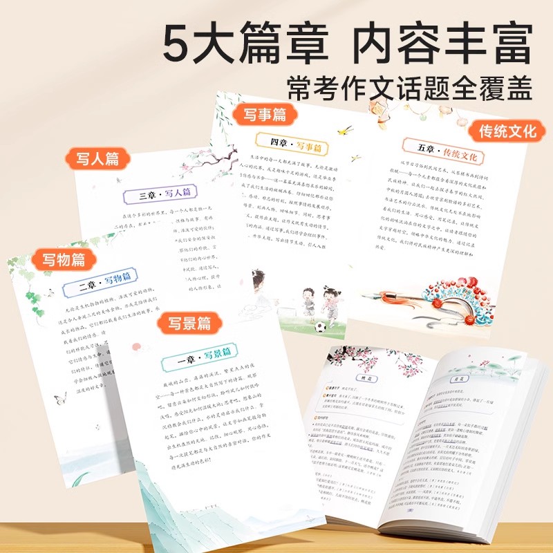 [写作提升]小学生作文金句800例 小学通用 [正版]作文金句800例小学生作文好词好句好段优美句子积累大全三四五六年级高清大图