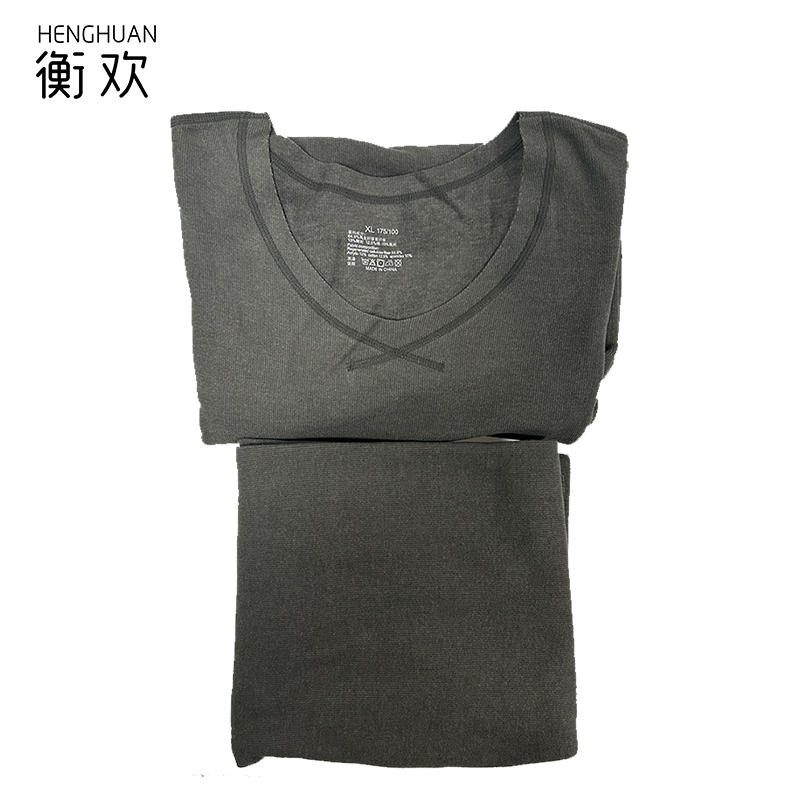 衡欢(HENGHUAN)德绒保暖内衣套装RZ-UB03/套 (灰色/XL码)高清大图