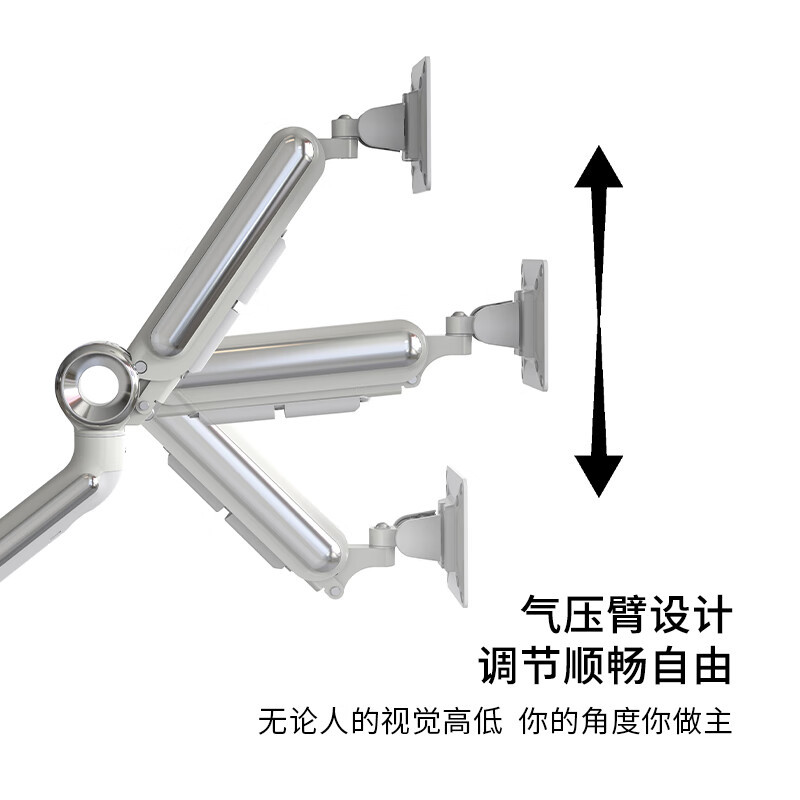 长臂猿 臂电脑支架升降旋转42英寸带鱼屏曲面屏双屏机械臂 GE62夹桌穿孔 渐变色 一套装