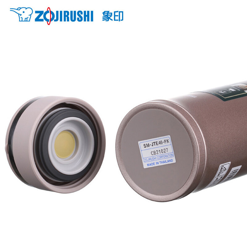 ZOJIRUSHI/象印 SM-JTE46-PX日本不锈钢真空保温保冷杯 带滤网泡茶进口水杯 男女款时尚礼品杯子香槟金色