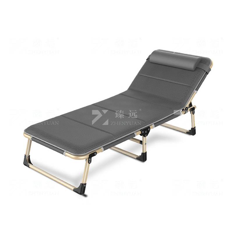 臻远ZY4073124折叠午休床躺椅办公室单人午睡床行军床折叠椅 三脚56CM含透气垫