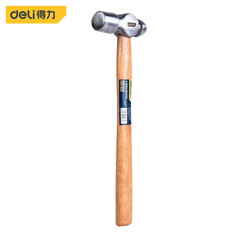 得力(deli) DL5168 木柄圆头锤手锤木工榔头 0.68kg