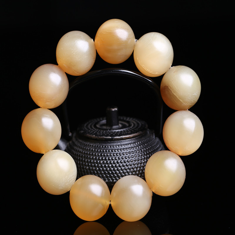西藏天然羊角圆珠手串手链男女款 18mm20mm羊角圆珠手链 送礼佳品送女朋友七夕情人节礼物