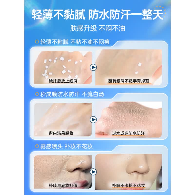 维特丝美白倍护防晒喷雾150ml(蓝银)高倍防水防汗持久防紫外线SPF50+ VXL9131高清大图