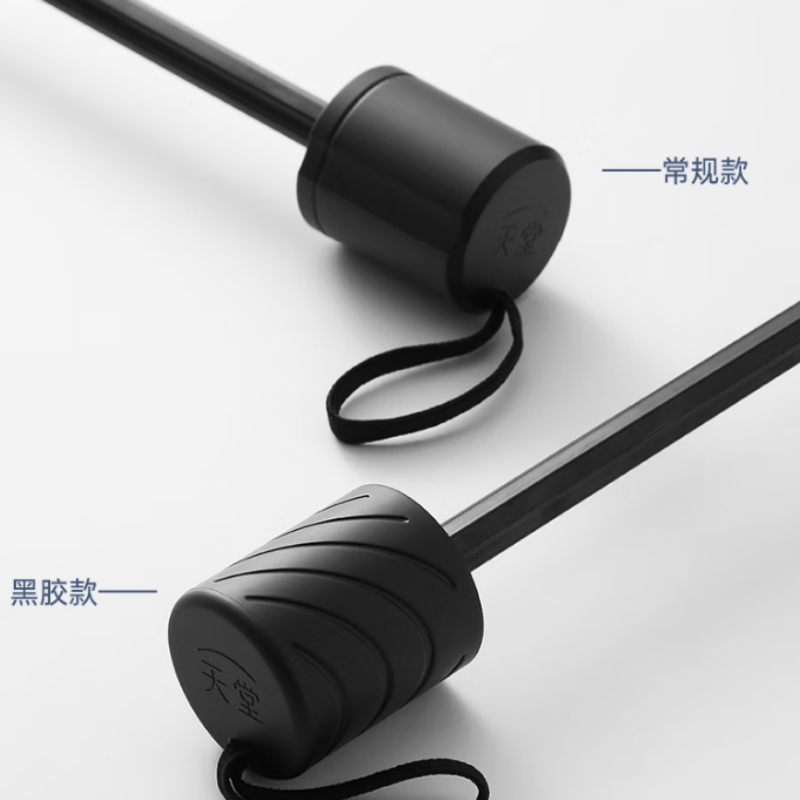 天堂双人晴雨伞三折33212E黑胶晴雨伞三折10K超大加固黑胶防晒伞暗玫红伞下130CM高清大图