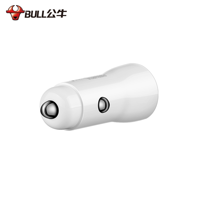 公牛(BULL)GNV-CUB120车充车载充电器2.4V/12V双USB车用多功能手机充电器白色车充