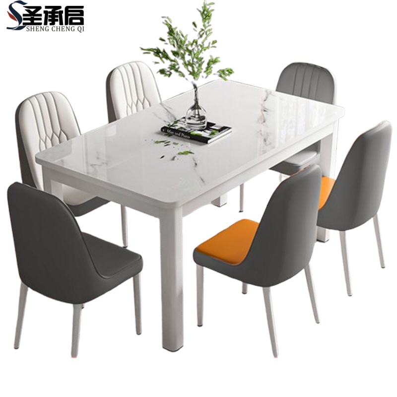 圣承启饭桌1.4米六椅张高清大图