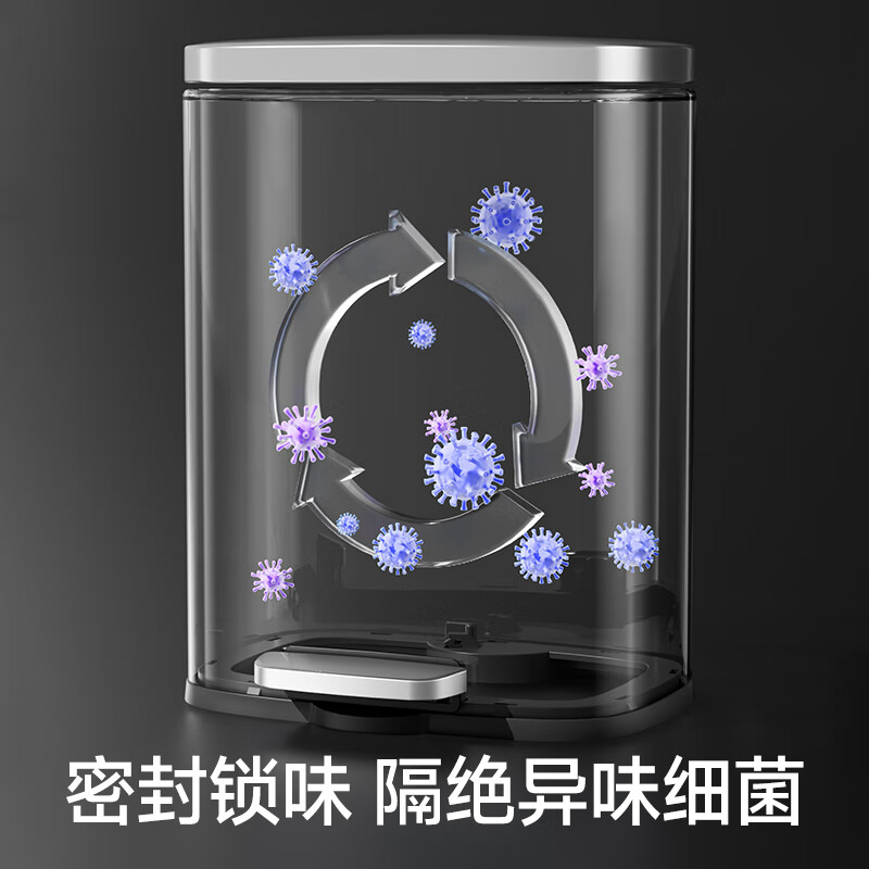 五月花WYH-GB228 脚踏垃圾桶 12升不锈钢垃圾桶 含内桶高清大图