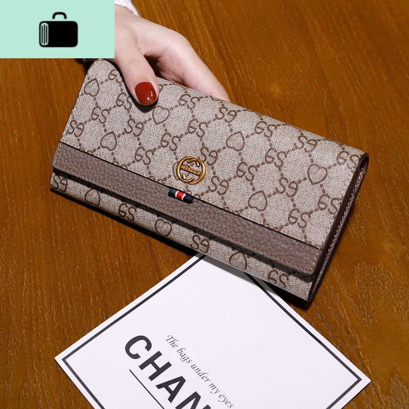 2020新款皮夹女钱包长款气质手包简约时尚超薄钱夹子大容量多功能NEW LAKE 深灰