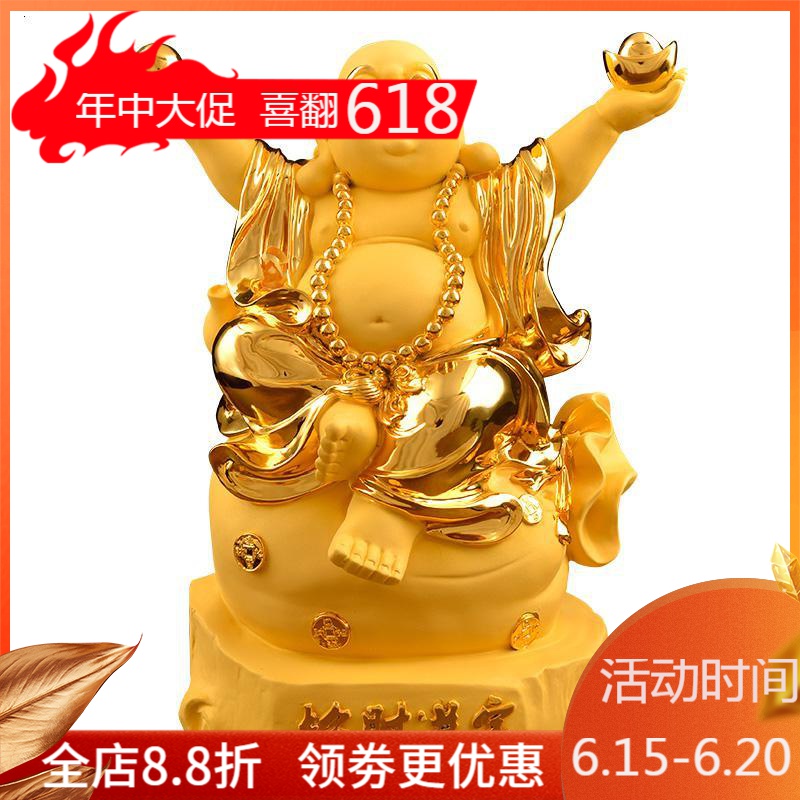 弥勒佛现代简约工艺品家居客厅书房玄关摆件店铺开业礼品_813_278