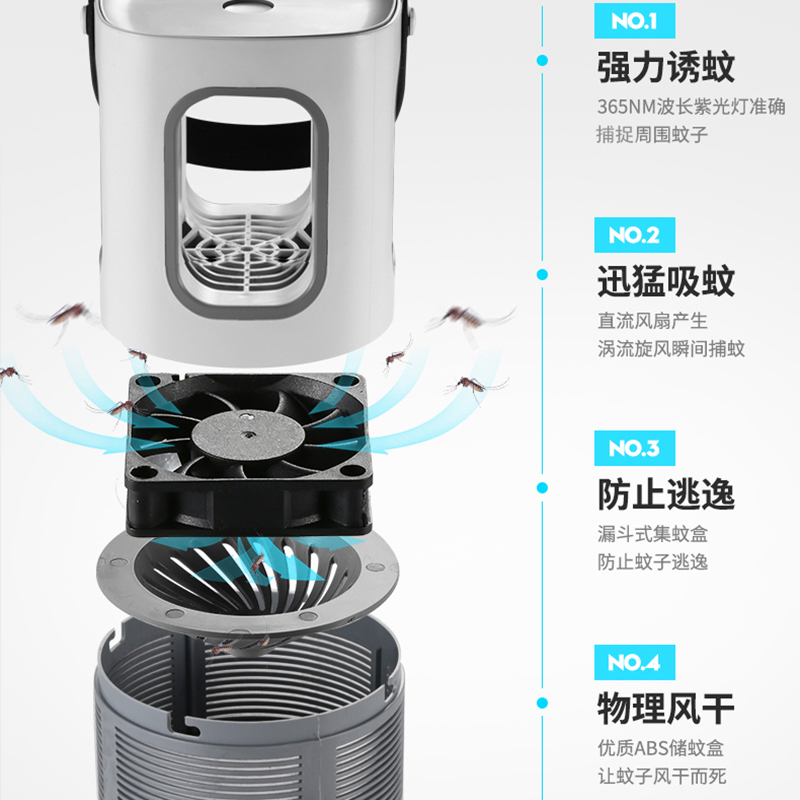苏宁宜品*贝贝康灭蚊灯灭蚊神器USB家用无味智能驱蚊器吸蚊子神器强吸式灭蚊灯器户外捕蚊婴儿童电蚊器室内/升级大款