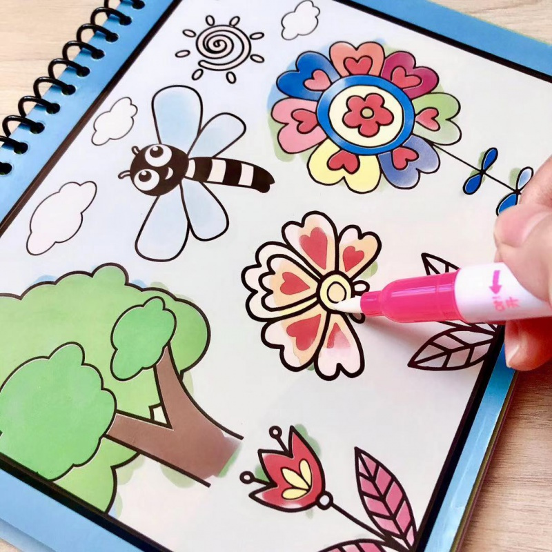 喻娄儿童奇水画板清水反复涂鸦水画册使用绘画涂色水写幼儿魔法书绘画